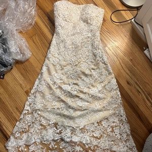 Cream and White lace wedding dress